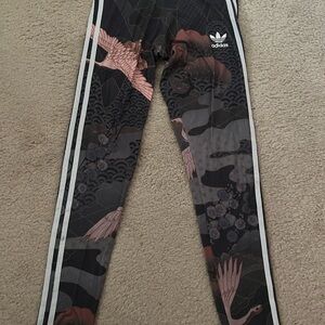Rare Japanese design adidas leggings womens small.